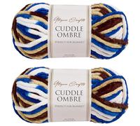 Utopia Crafts Cuddle Ombre Super Chunky Chenille Soft Yarn for Knitting and Crochet 2X 100g (Sahara Sky)