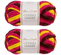 Utopia Crafts Cuddle Ombre Super Chunky Chenille Soft Yarn for Knitting and Crochet 2X 100g (Tropical Punch)
