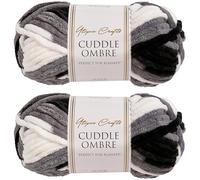 Utopia Crafts Cuddle Ombre Super Chunky Chenille Soft Yarn for Knitting and Crochet (Monochrome Mist, 2X 100g)