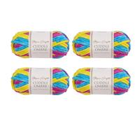 Utopia Crafts Cuddle Ombre Super Chunky Chenille Soft Yarn for Knitting and Crochet (Neon Carnaval, 4X 100g)