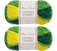 Utopia Crafts Cuddle Ombre Super Chunky Chenille Soft Yarn for Knitting and Crochet (Tropical Leaf, 2X 100g)