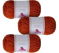 Utopia Crafts Cuddle Super Chunky Chenille Soft Yarn 3X 100g (Caramel)