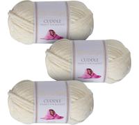 Utopia Crafts Cuddle Super Chunky Chenille Soft Yarn 3X 100g (Cream)