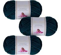 Utopia Crafts Cuddle Super Chunky Chenille Soft Yarn 3X 100g (Emerald Green)