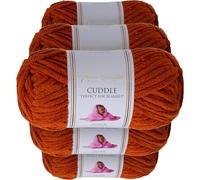 Utopia Crafts Cuddle Super Chunky Chenille Soft Yarn 5X 100g (Caramel)