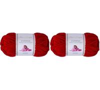 Utopia Crafts Cuddle Super Chunky Chenille Soft Yarn for Knitting and Crochet, 100g - 60m (Cherry) (Pack of 2)