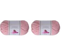 Utopia Crafts Cuddle Super Chunky Chenille Soft Yarn for Knitting and Crochet, 100g - 60m (Soft Pink) (Pack of 2)