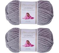 Utopia Crafts Cuddle Super Chunky Chenille Soft Yarn for Knitting and Crochet, 2X 100g - 60m (Soft Grey)