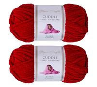 Utopia Crafts Cuddle Super Chunky Chenille Soft Yarn for Knitting and Crochet 2X 100g (Cherry)