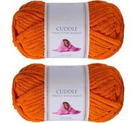 Utopia Crafts Cuddle Super Chunky Chenille Soft Yarn for Knitting and Crochet 2X 100g (Pumpkin Orange)