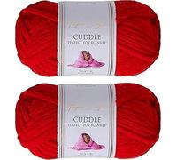 Utopia Crafts Cuddle Super Chunky Chenille Soft Yarn for Knitting and Crochet 2X 100g (Red)