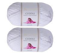 Utopia Crafts Cuddle Super Chunky Chenille Soft Yarn for Knitting and Crochet 2X 100g (White)