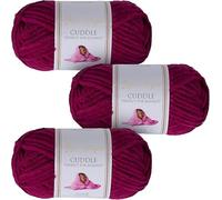 Utopia Crafts Cuddle Super Chunky Chenille Soft Yarn for Knitting and Crochet, 3X 100g - 60m (Purple)