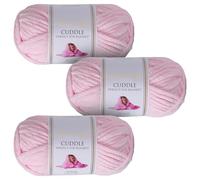 Utopia Crafts Cuddle Super Chunky Chenille Soft Yarn for Knitting and Crochet 3X 100g (Baby Pink)