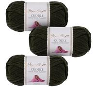 Utopia Crafts Cuddle Super Chunky Chenille Soft Yarn for Knitting and Crochet 3X 100g (Onyx)