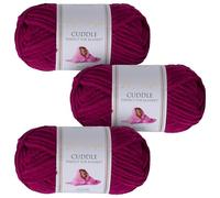 Utopia Crafts Cuddle Super Chunky Chenille Soft Yarn for Knitting and Crochet 3X 100g (Purple)