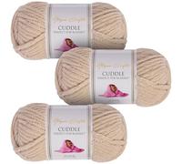 Utopia Crafts Cuddle Super Chunky Chenille Soft Yarn for Knitting and Crochet 3X 100g (Soft Amber)