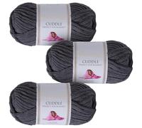 Utopia Crafts Cuddle Super Chunky Chenille Soft Yarn for Knitting and Crochet 3X 100g (Steel Grey)