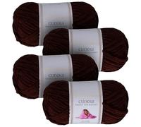 Utopia Crafts Cuddle Super Chunky Chenille Soft Yarn for Knitting and Crochet (4, Brown)