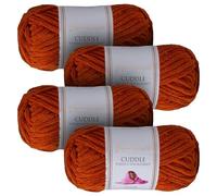 Utopia Crafts Cuddle Super Chunky Chenille Soft Yarn for Knitting and Crochet (4, Caramel)