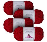 Utopia Crafts Cuddle Super Chunky Chenille Soft Yarn for Knitting and Crochet (4, Cherry)