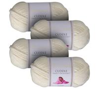 Utopia Crafts Cuddle Super Chunky Chenille Soft Yarn for Knitting and Crochet (4, Cream)