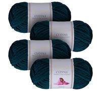 Utopia Crafts Cuddle Super Chunky Chenille Soft Yarn for Knitting and Crochet (4, Emerald Green)
