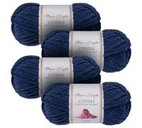 Utopia Crafts Cuddle Super Chunky Chenille Soft Yarn for Knitting and Crochet (4, Indigo)