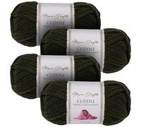 Utopia Crafts Cuddle Super Chunky Chenille Soft Yarn for Knitting and Crochet (4, Onyx)