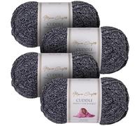 Utopia Crafts Cuddle Super Chunky Chenille Soft Yarn for Knitting and Crochet (4, Stormy Charcoal)