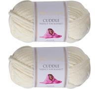 Utopia Crafts Cuddle Super Chunky Chenille Yarn Cream, 100g 60m Ball, Fluffy, Soft & Easy to Use, Perfect for Crochet & Knitting, Machine Washable, Beginner-Friendly Wool Alternative - Pack of 2