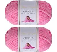 Utopia Crafts Cuddle Super Chunky Chenille Yarn Hot Pink, 100g 60m Ball, Fluffy, Soft & Easy to Use, Perfect for Crochet & Knitting, Machine Washable, Beginner-Friendly Wool Alternative - Pack of 2