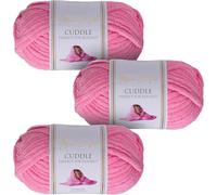 Utopia Crafts Cuddle Super Chunky Chenille Yarn Hot Pink, 100g 60m Ball, Fluffy, Soft & Easy to Use, Perfect for Crochet & Knitting, Machine Washable, Beginner-Friendly Wool Alternative - Pack of 3