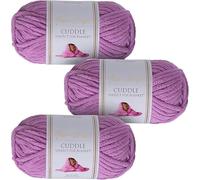 Utopia Crafts Cuddle Super Chunky Chenille Yarn Lavender, 100g 60m Ball, Fluffy, Soft & Easy to Use, Perfect for Crochet & Knitting, Machine Washable, Beginner-Friendly Wool Alternative - Pack of 3