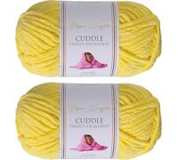 Utopia Crafts Cuddle Super Chunky Chenille Yarn Lemon Yellow, 100g 60m Ball, Fluffy, Soft & Easy to Use, Perfect for Crochet & Knitting, Machine Washable, Beginner-Friendly Wool Alternative, Pack of 2