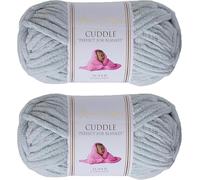 Utopia Crafts Cuddle Super Chunky Chenille Yarn Light Grey, 100g 60m Ball, Fluffy, Soft & Easy to Use, Perfect for Crochet & Knitting, Machine Washable, Beginner-Friendly Wool Alternative - Pack of 2