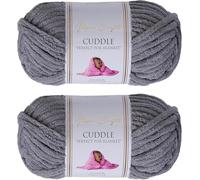 Utopia Crafts Cuddle Super Chunky Chenille Yarn Medium Grey, 100g 60m Ball, Fluffy, Soft & Easy to Use, Perfect for Crochet & Knitting, Machine Washable, Beginner-Friendly Wool Alternative-Pack of 2