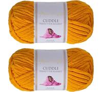 Utopia Crafts Cuddle Super Chunky Chenille Yarn Mustard, 100g 60m Ball, Fluffy, Soft & Easy to Use, Perfect for Crochet & Knitting, Machine Washable, Beginner-Friendly Wool Alternative - Pack of 2
