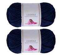 Utopia Crafts Cuddle Super Chunky Chenille Yarn Navy Blue, 100g 60m Ball, Fluffy, Soft & Easy to Use, Perfect for Crochet & Knitting, Machine Washable, Beginner-Friendly Wool Alternative - Pack of 2