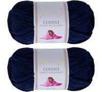 Utopia Crafts Cuddle Super Chunky Chenille Yarn Navy Blue, 100g 60m Ball, Fluffy, Soft & Easy to Use, Perfect for Crochet & Knitting, Machine Washable, Beginner-Friendly Wool Alternative - Pack of 2