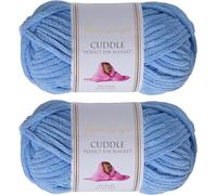 Utopia Crafts Cuddle Super Chunky Chenille Yarn Sky Blue, 100g 60m Ball, Fluffy, Soft & Easy to Use, Perfect for Crochet & Knitting, Machine Washable, Beginner-Friendly Wool Alternative - Pack of 2