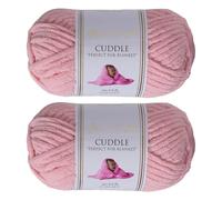 Utopia Crafts Cuddle Super Chunky Chenille Yarn Soft Pink, 100g 60m Ball, Fluffy, Soft & Easy to Use, Perfect for Crochet & Knitting, Machine Washable, Beginner-Friendly Wool Alternative - Pack of 2