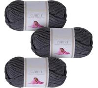 Utopia Crafts Cuddle Super Chunky Chenille Yarn Steel Grey, 100g 60m Ball, Fluffy, Soft & Easy to Use, Perfect for Crochet & Knitting, Machine Washable, Beginner-Friendly Wool Alternative - Pack of 3