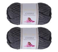 Utopia Crafts Cuddle Super Chunky Chenille Yarn Steel Grey, 100g 60m Ball, Fluffy, Soft & Easy to Use, Perfect for Crochet & Knitting, Machine Washable, Beginner-Friendly Wool Alternative - Pack of 2