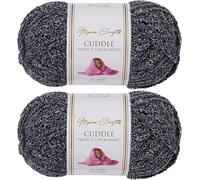 Utopia Crafts Cuddle Super Chunky Chenille Yarn Stormy Charcoal 100g 60m Ball, Fluffy Soft & Easy to Use, Perfect for Crochet & Knitting, Machine Washable Beginner-Friendly Wool Alternative, Pack of 2