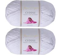 Utopia Crafts Cuddle Super Chunky Chenille Yarn White, 100g 60m Ball, Fluffy, Soft & Easy to Use, Perfect for Crochet & Knitting, Machine Washable, Beginner-Friendly Wool Alternative - Pack of 2