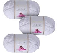Utopia Crafts Cuddle Super Chunky Chenille Yarn White, 100g 60m Ball, Fluffy, Soft & Easy to Use, Perfect for Crochet & Knitting, Machine Washable, Beginner-Friendly Wool Alternative - Pack of 3