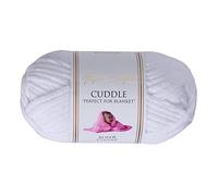 Utopia Crafts Cuddle Super Chunky Chenille Yarn White, 100g 60m Ball, Fluffy, Soft & Easy to Use, Perfect Chunky Yarn for Crochet & Knitting, Machine Washable, Beginner-Friendly Wool Alternative