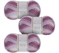 Utopia Crafts DK Baby Two Tone Double Knitting Yarn 3X 100g (Raspberry Ripple)