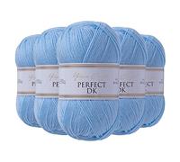Utopia Crafts DK Double Knitting Yarn, 5X 100g (Baby Blue)